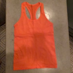 Orange lulu lemon tank top size 8